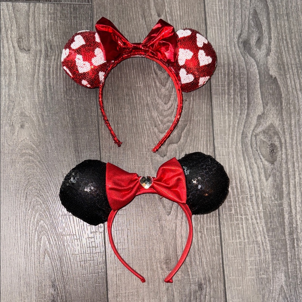 Red and Black Mickey Ears Headband